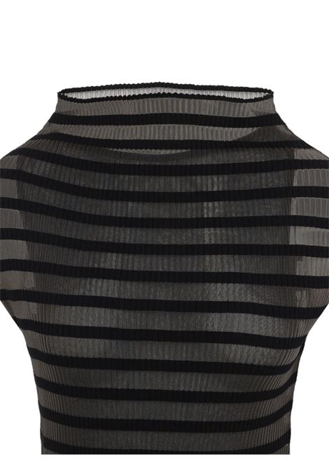 mariniere stripes long dress woman black  JEAN PAUL GAULTIER | 25/34-F-RO400-M08800